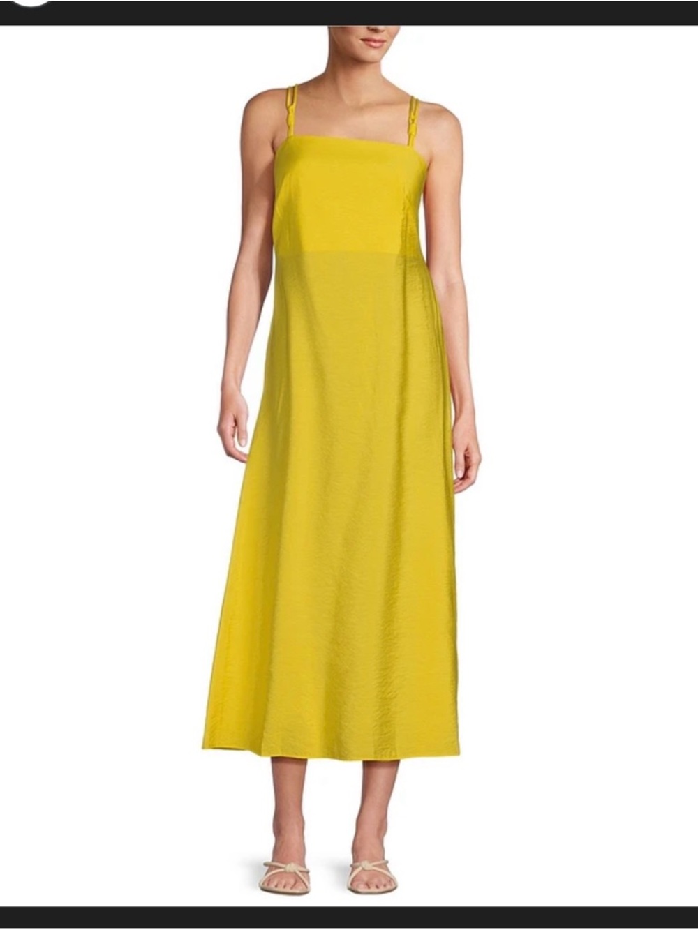 ANTONIO MELANI Bright Yellow Spaghetti-Strap Maxi Dress
